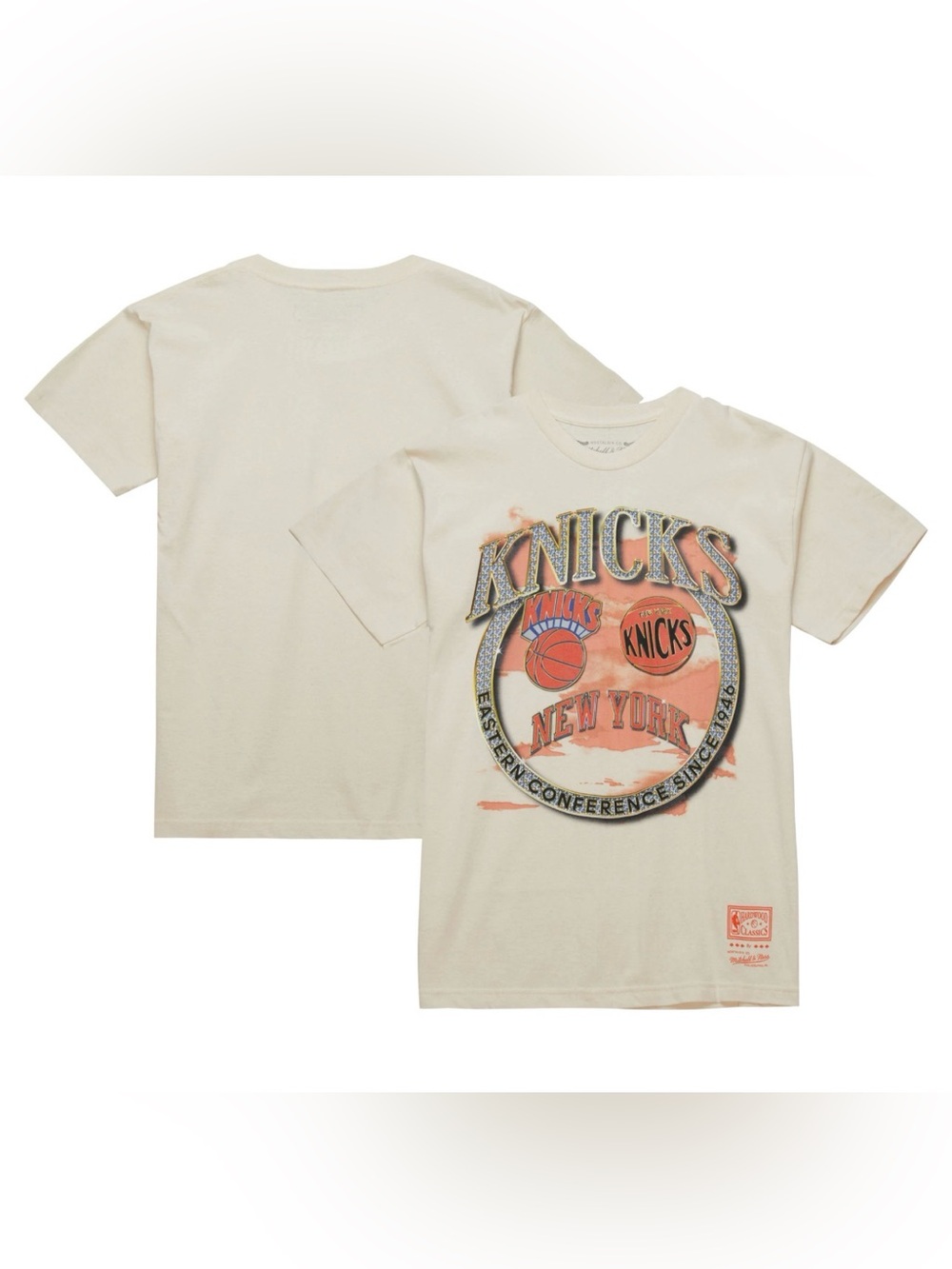 Mitchell & Ness New York Knicks tan Hardwood Classics Crown Jewels t-shirt